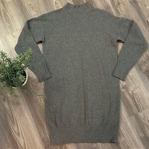 Topshop Gray Long Sleeve Dress